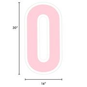 Blush Pink Number (0) Corrugated Plastic Yard Sign, 30in